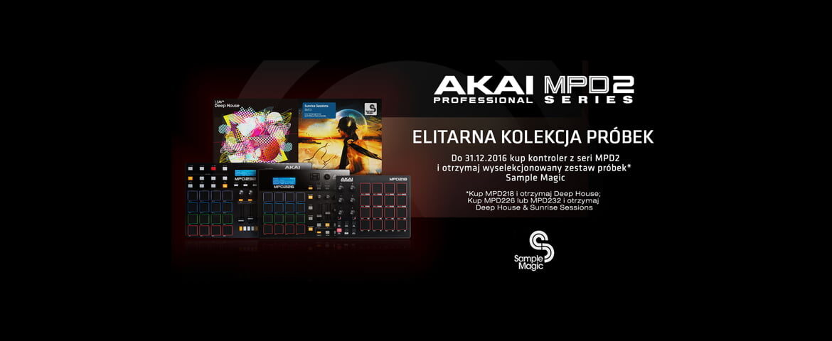 Biblioteki próbek Sample Magic z kontrolerami Akai MPD2