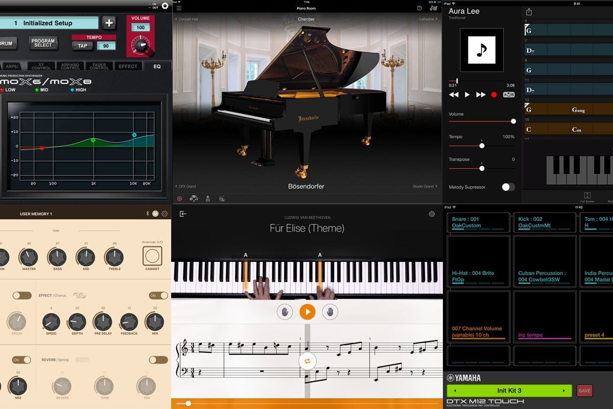 Muzyczne aplikacje Yamaha dla urządzeń mobilnych