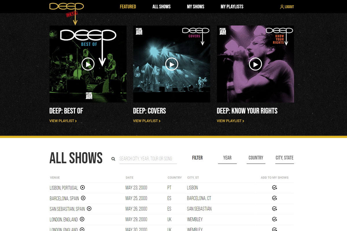 Pearl Jam Deep