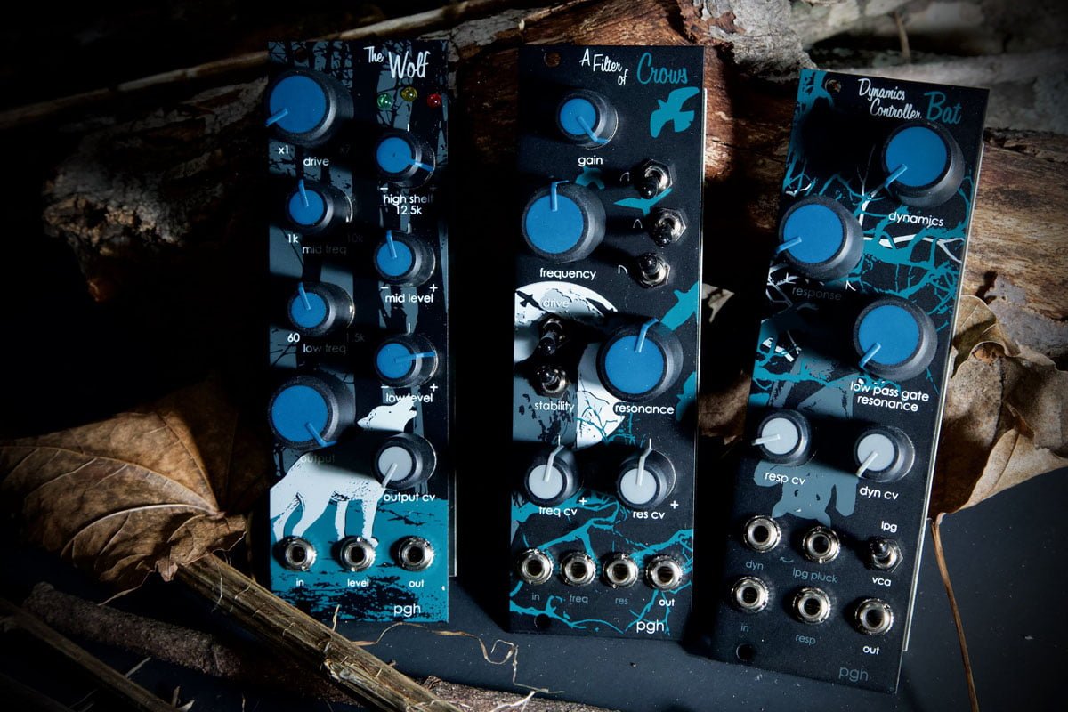 Pittsburgh Modular The Wolf, A Filter of Crows i Dynamics Controller Bat (fot. Pittsburgh Modular)