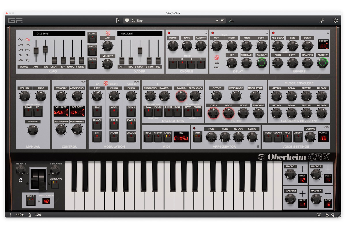GForce Software Oberheim OB-X (fot. GForce Software Ltd.)